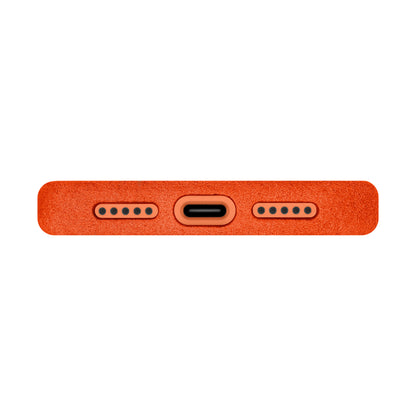 Kadife Alcantara Leather Case For iPhone 17 Pro Max-Orange