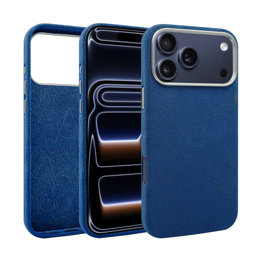Kadife Alcantara Leather Case For iPhone 17 Pro Max-Blue