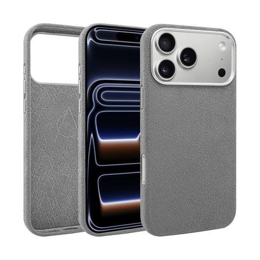 Kadife Alcantara Leather Case For iPhone 17 Pro Max-Gray