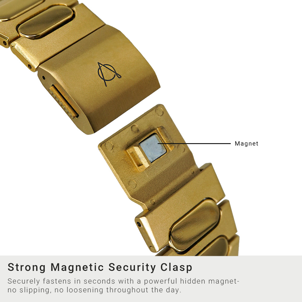 Parlak Titanium Premium Apple Watch Strap - Gold | Compatible with Series 3-7, SE & All 42/44/45/49mm