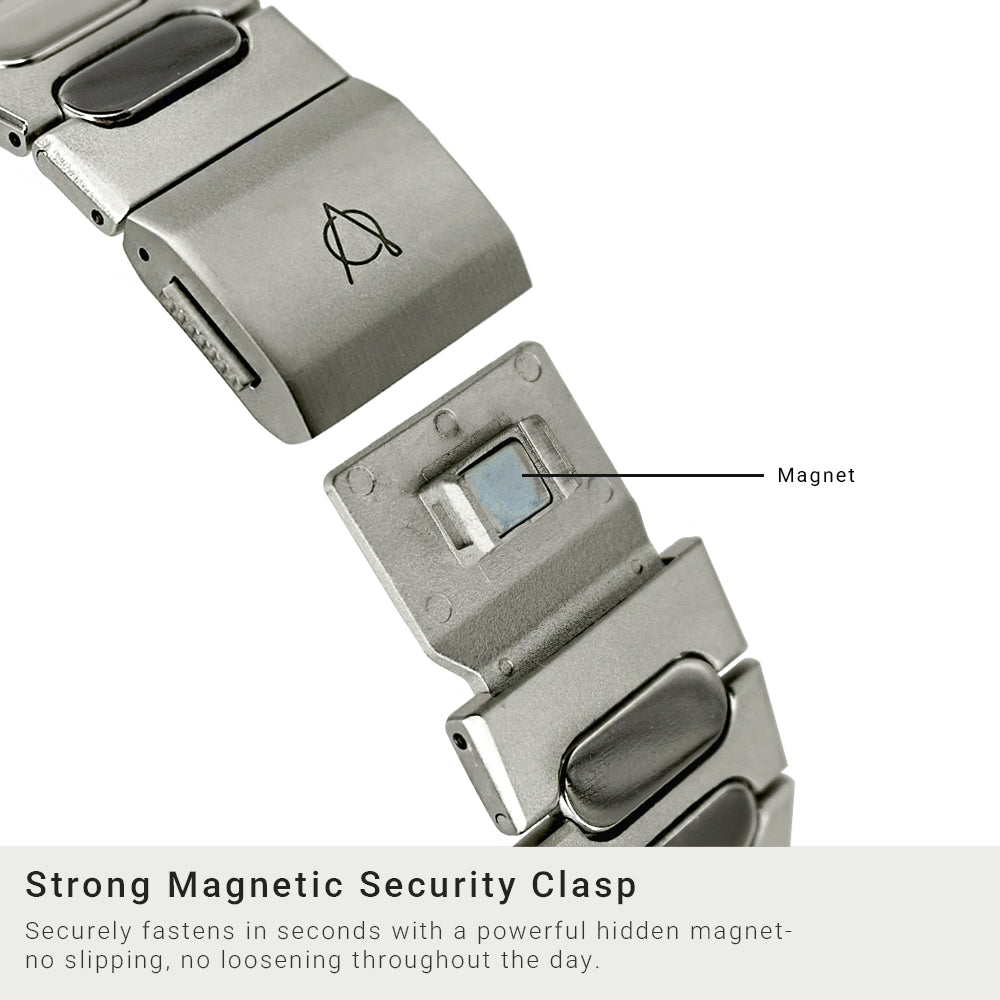 Parlak Titanium Premium Apple Watch Strap - Silver | Compatible with Series 3-7, SE & All 42/44/45/49mm