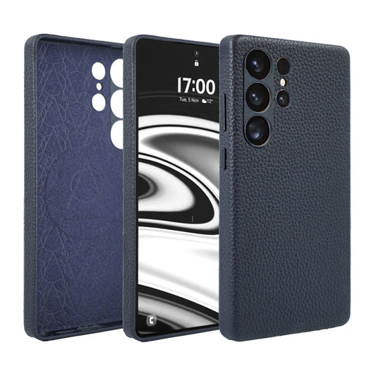 Amur Series A-Case for Samsung Galaxy S25 Ultra - Slim & Lightweight Genuine Leather Case with Magnetic Compatibility and Case-Less Touch Feeling (6.9-Inch)" – Blue