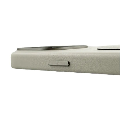 Tank Vegan Leather Case For iPhone 15 Pro Max- Beige