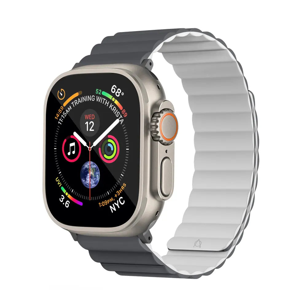 Invix Apple Watch Silicone Magnetic Band-Blue/Black