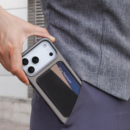 Kilyos Vegan Leather Premium Magsafe Card Holder - Black/Titanium
