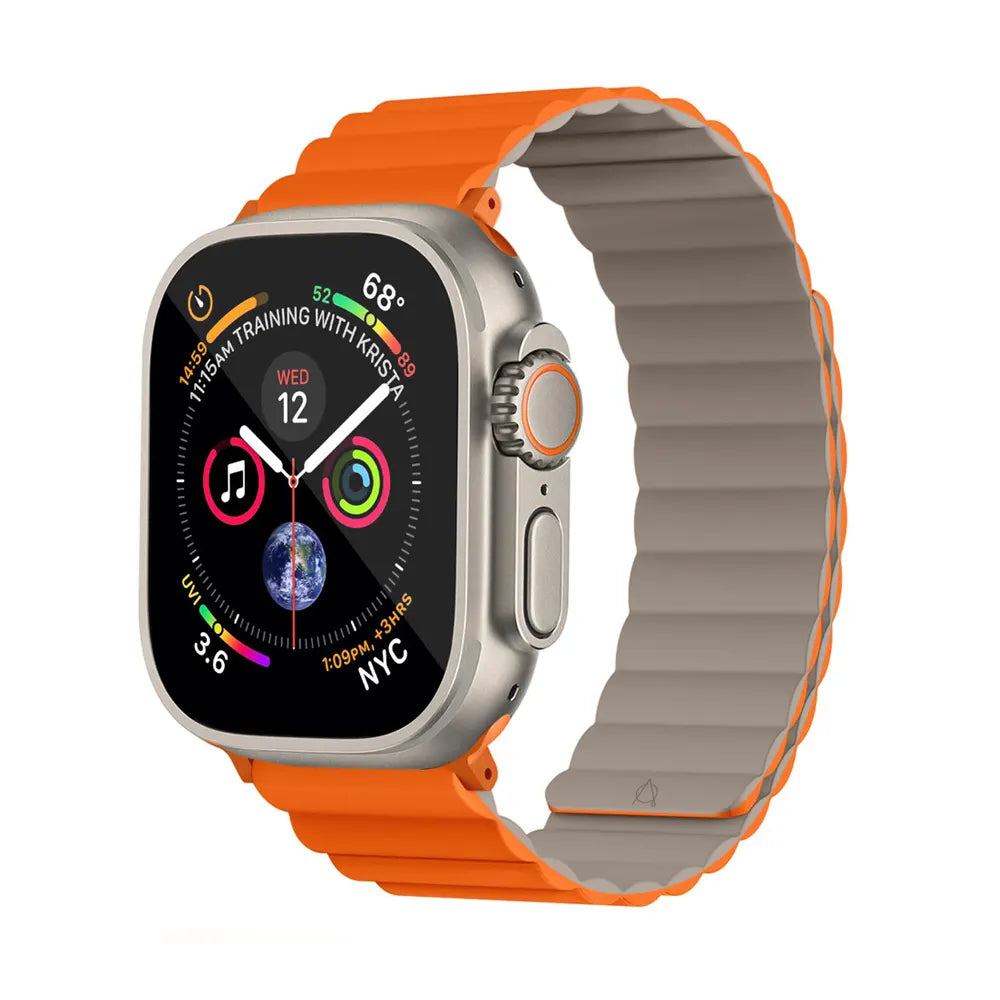 Invix Apple Watch Silicone Magnetic Band-Blue/Black