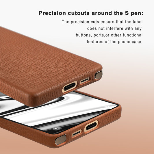 Amur Series A-Case for Samsung Galaxy S25 Ultra - Slim & Lightweight Genuine Leather Case with Magnetic Compatibility and Case-Less Touch Feeling (6.9-Inch)" – Brown