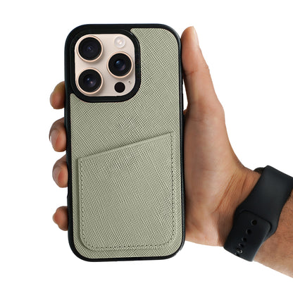 Ambar Leather Case For iPhone 16 Series – Gray