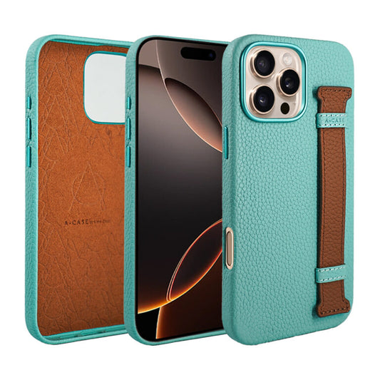 Amur Pro Leather Case For iPhone 16 Series - Tiffany/Brown
