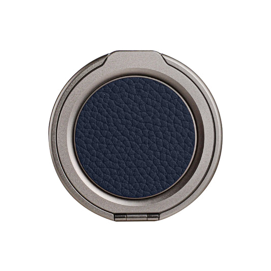 Amur Genuine Leather Magnetic Phone Grip with Metal Stand - Blue